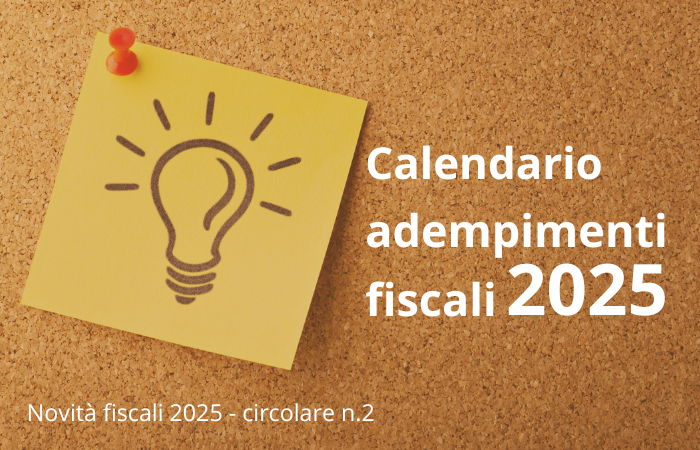 Calendario adempimenti fiscali 2025