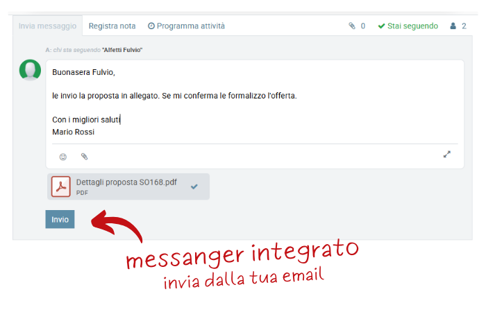 Odoo CRM sender email